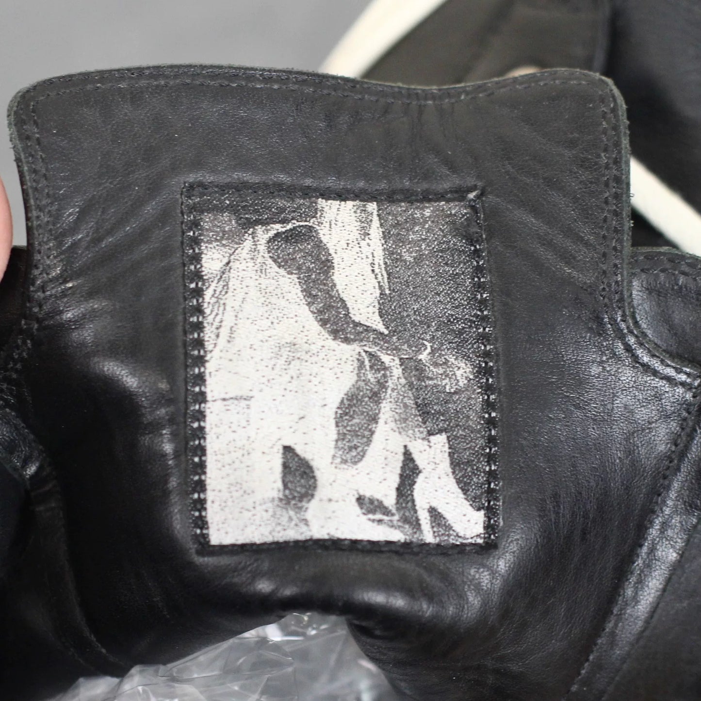 Rick Owens Mainline Calfskin Leather "Ramones" High-Top Sneakers