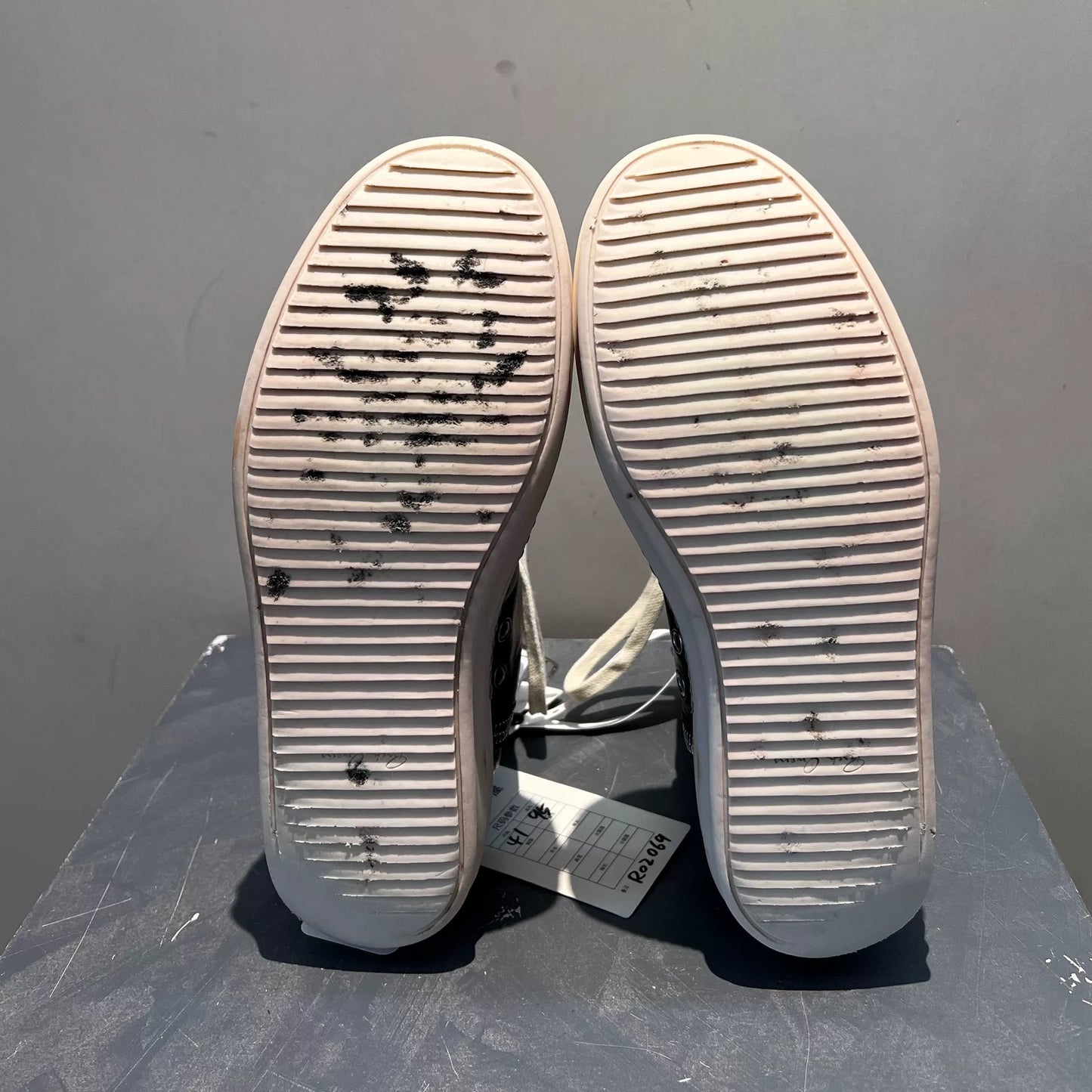 Rick Owens Mainline Calfskin Leather "Ramones" High-Top Sneakers