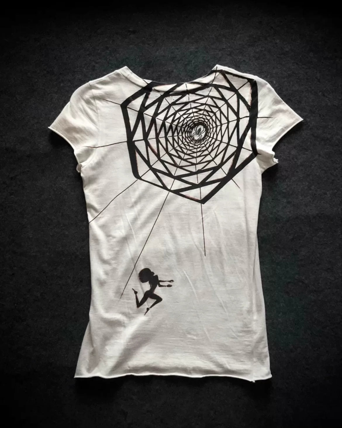 L.G.B. (Le Grand Bleu) "DESIRE" Gothic Spiderweb Wax-Coated T-Shirt