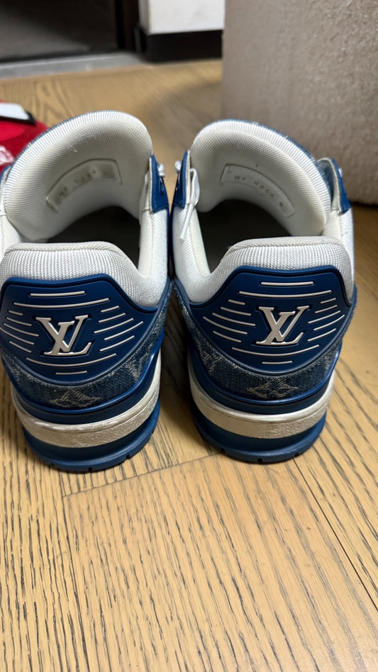 Louis Vuitton Trainer Low 'White and Blue Monogram Denim' Size 41