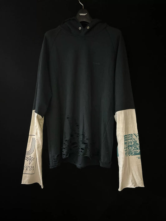 UNDERCOVER SS06 "T" Distressed Layered "Wormhole" Hoodie