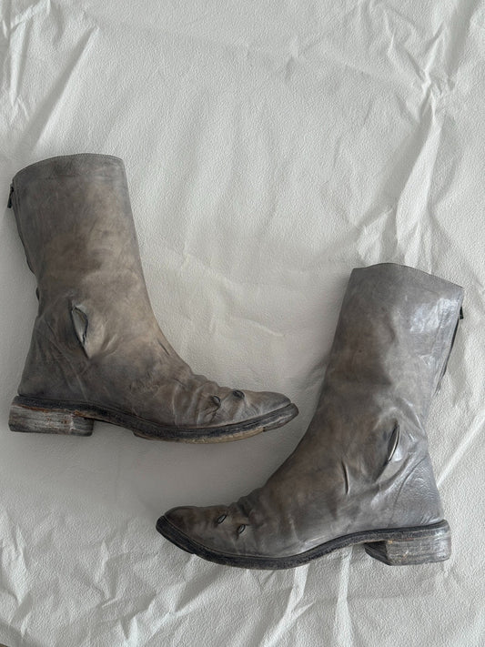 Carol Christian Poell "Prosthetic" Titanium Eyelet Boots (AM/2687P)