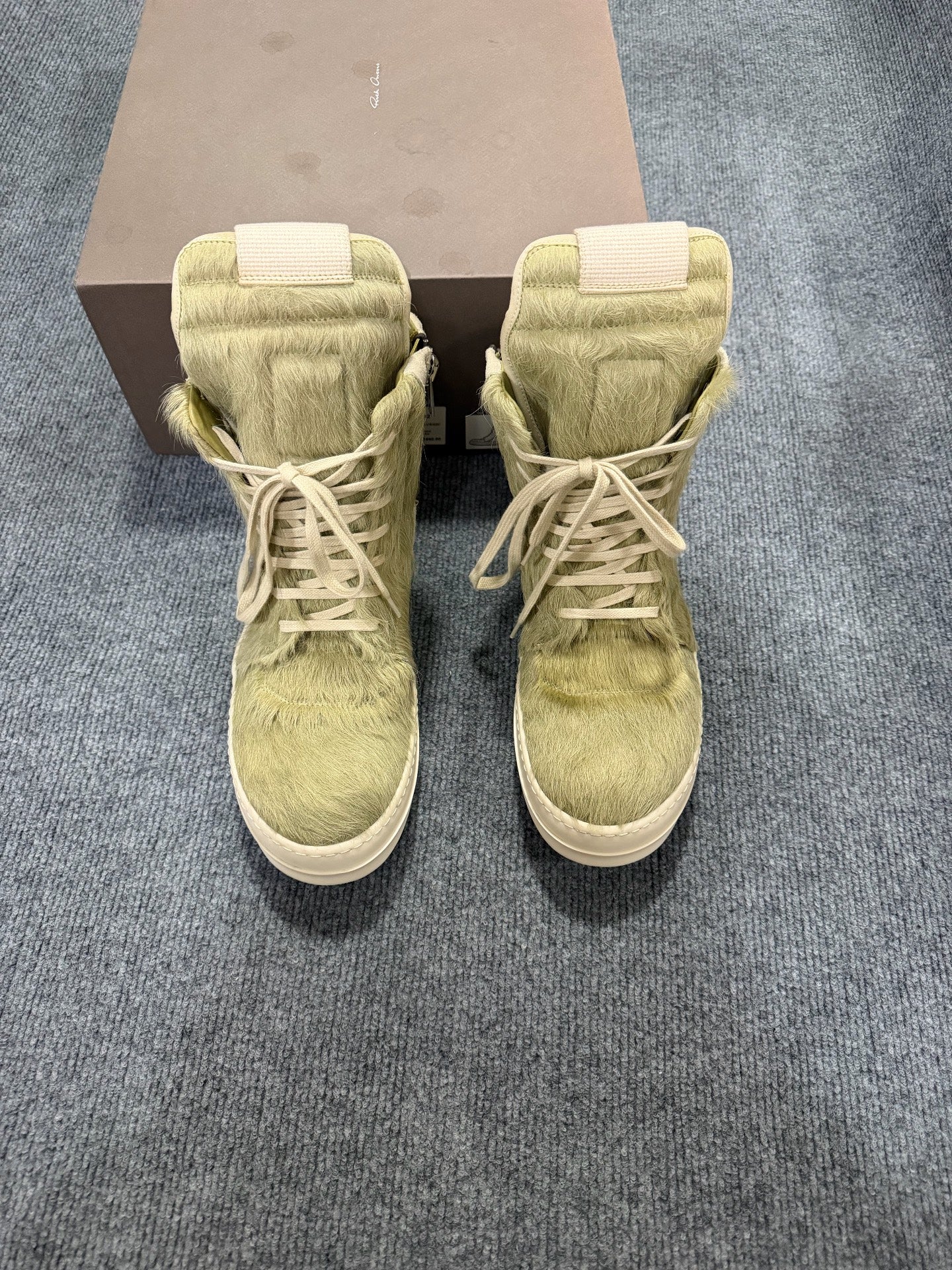 Rick Owens "Dirty Acid" Green Horsehair Geobasket