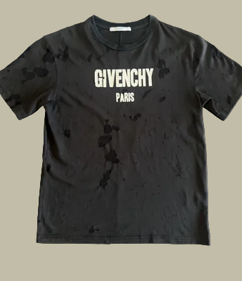 Givenchy Logo-Print Distressed Cotton T-Shirt  size S