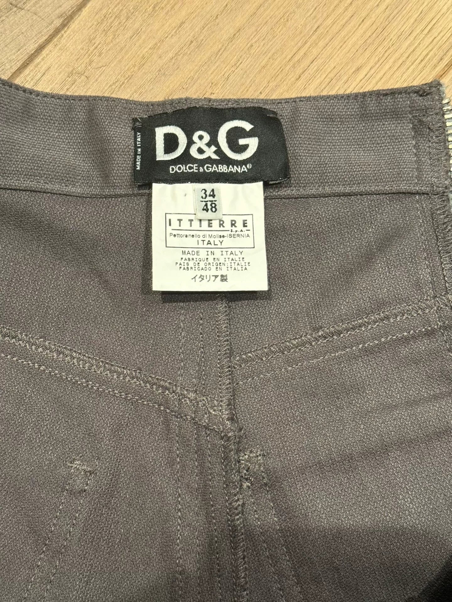 Dolce & Gabbana AW03 "Spiral Zipper" Flared Cargo Pants
