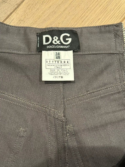Dolce & Gabbana AW03 "Spiral Zipper" Flared Cargo Pants