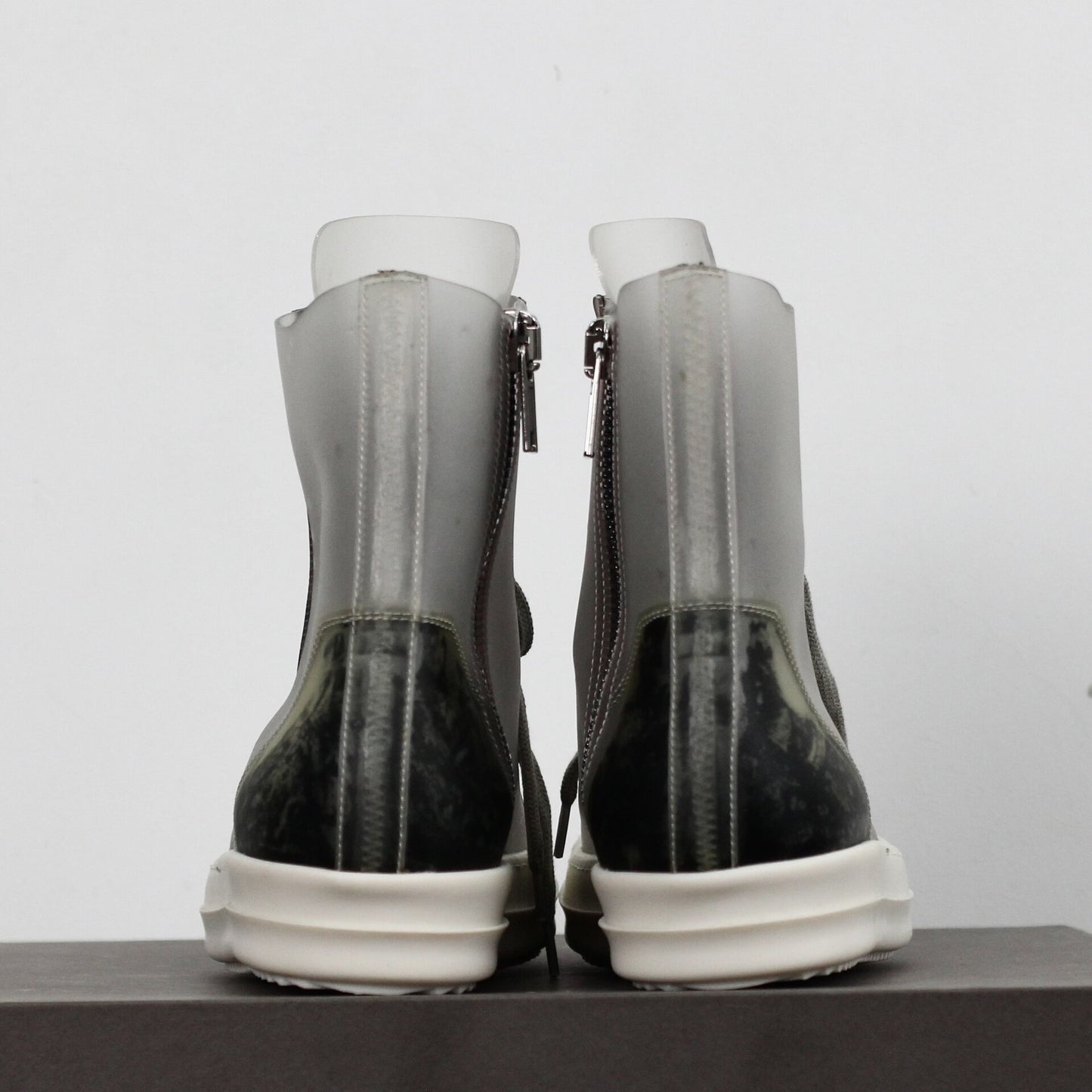 Rick Owens Translucent PVC "Ramones" High-Top Sneakers