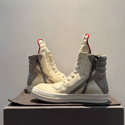 Rick Owens Mainline 2020 "Geobasket" Grey & Suede High-Top Sneakers