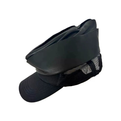 Dsquared2 Leather and Mesh Hybrid Captain's Baseball Cap