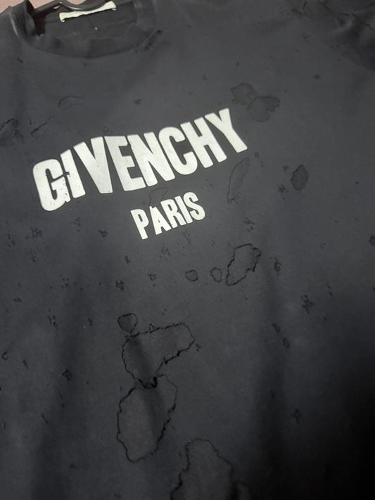 Givenchy Logo-Print Distressed Cotton T-Shirt  size S