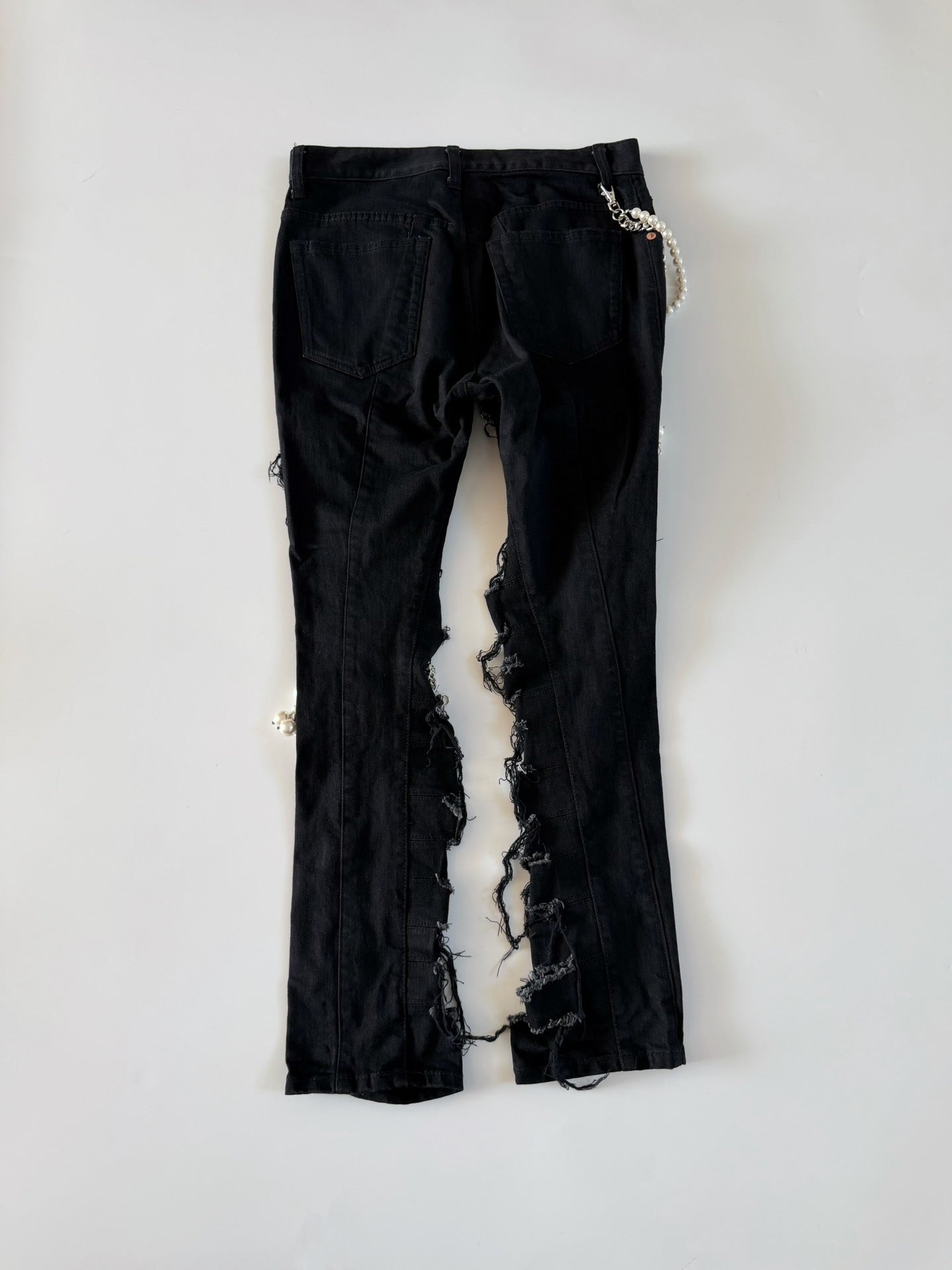 Junya Watanabe SS23 Pearl Chain Distressed Denim Jeans