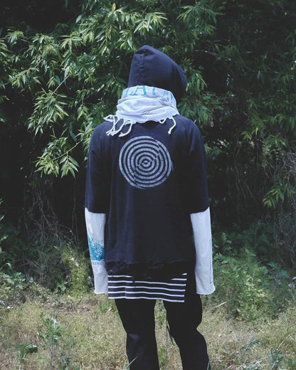 UNDERCOVER SS06 "T" Distressed Layered "Wormhole" Hoodie
