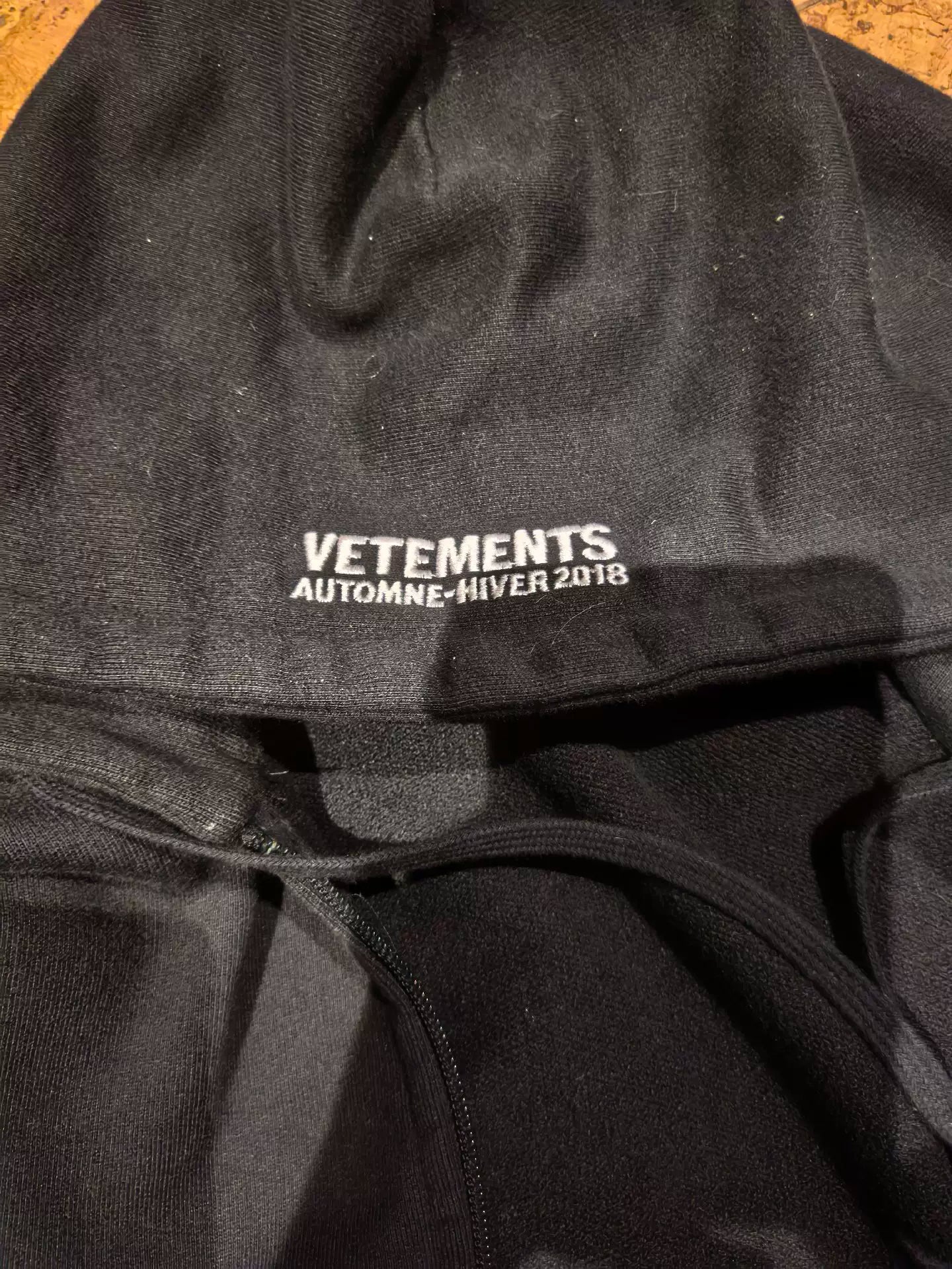 Vetements AW18 Spliced "Bridges / Antwerp" Zip-Up Hoodie