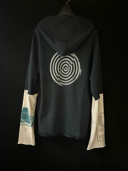UNDERCOVER SS06 "T" Distressed Layered "Wormhole" Hoodie