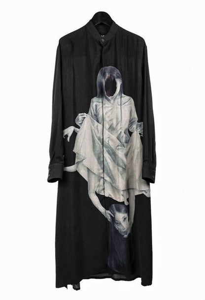 Yohji Yamamoto Pour Homme SS20 "Cradle Woman" Graphic Rayon Shirt