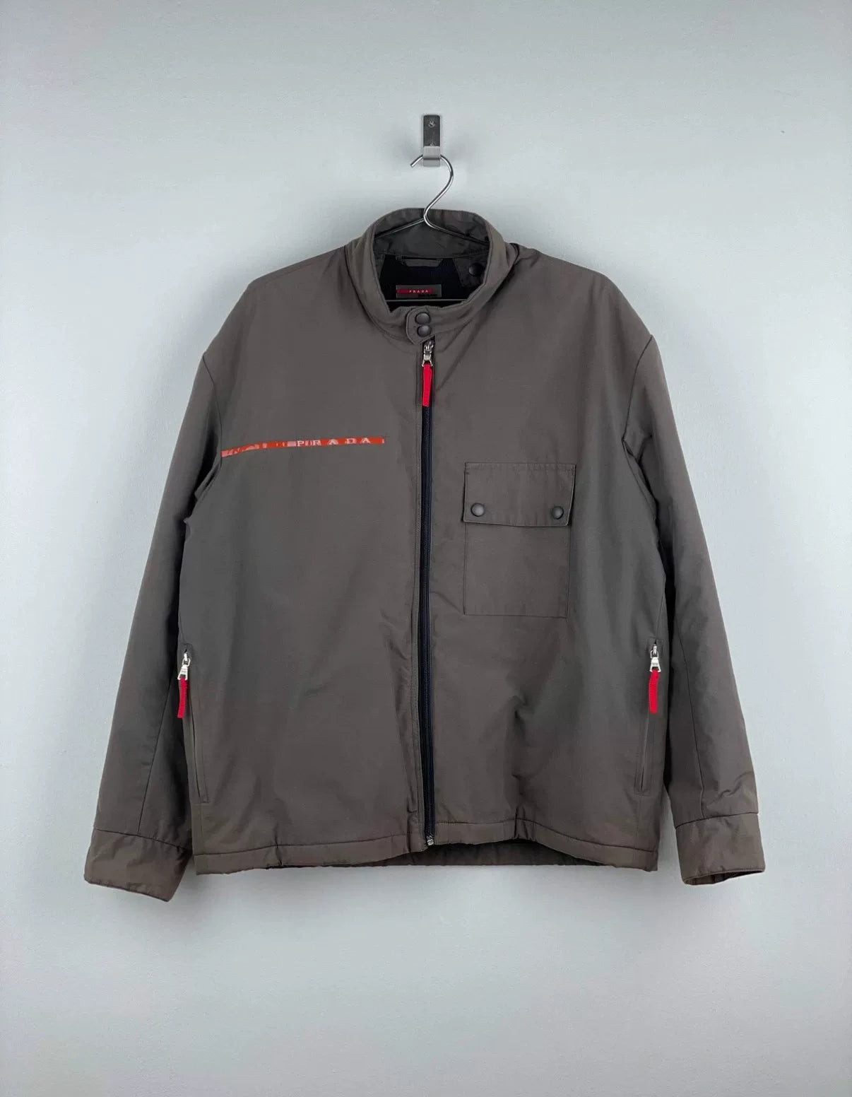 Prada Linea Rossa 2000s Brown Shearling-Lined Technical Jacket