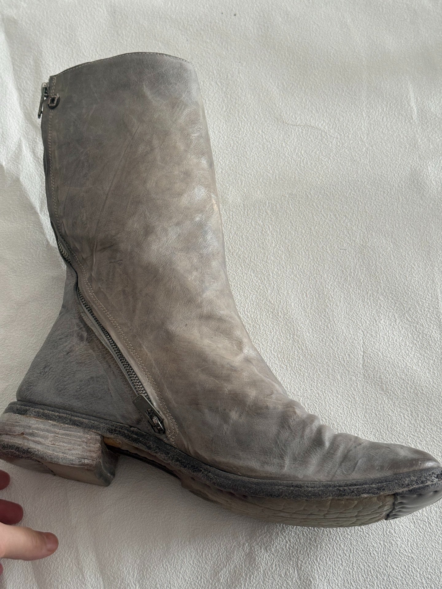 Carol Christian Poell "Prosthetic" Titanium Eyelet Boots (AM/2687P)