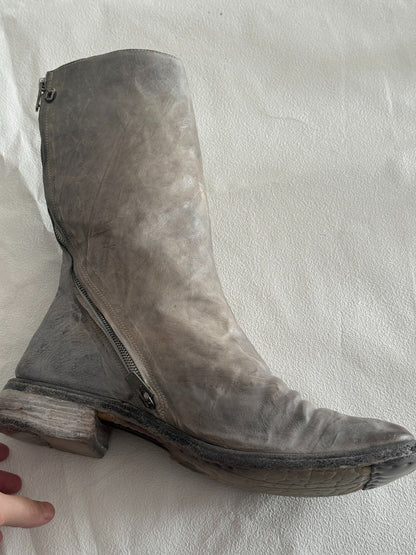 Carol Christian Poell "Prosthetic" Titanium Eyelet Boots (AM/2687P)