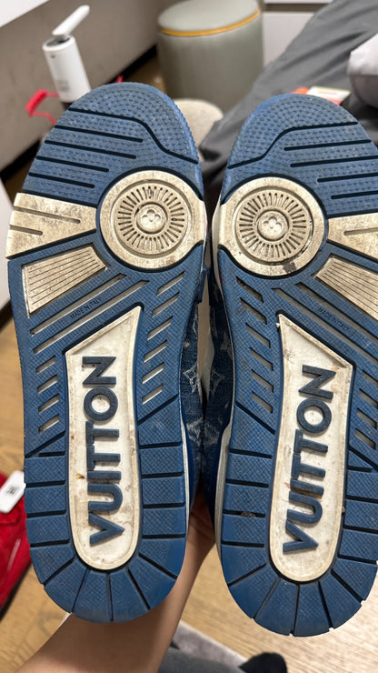 Louis Vuitton Trainer Low 'White and Blue Monogram Denim' Size 41