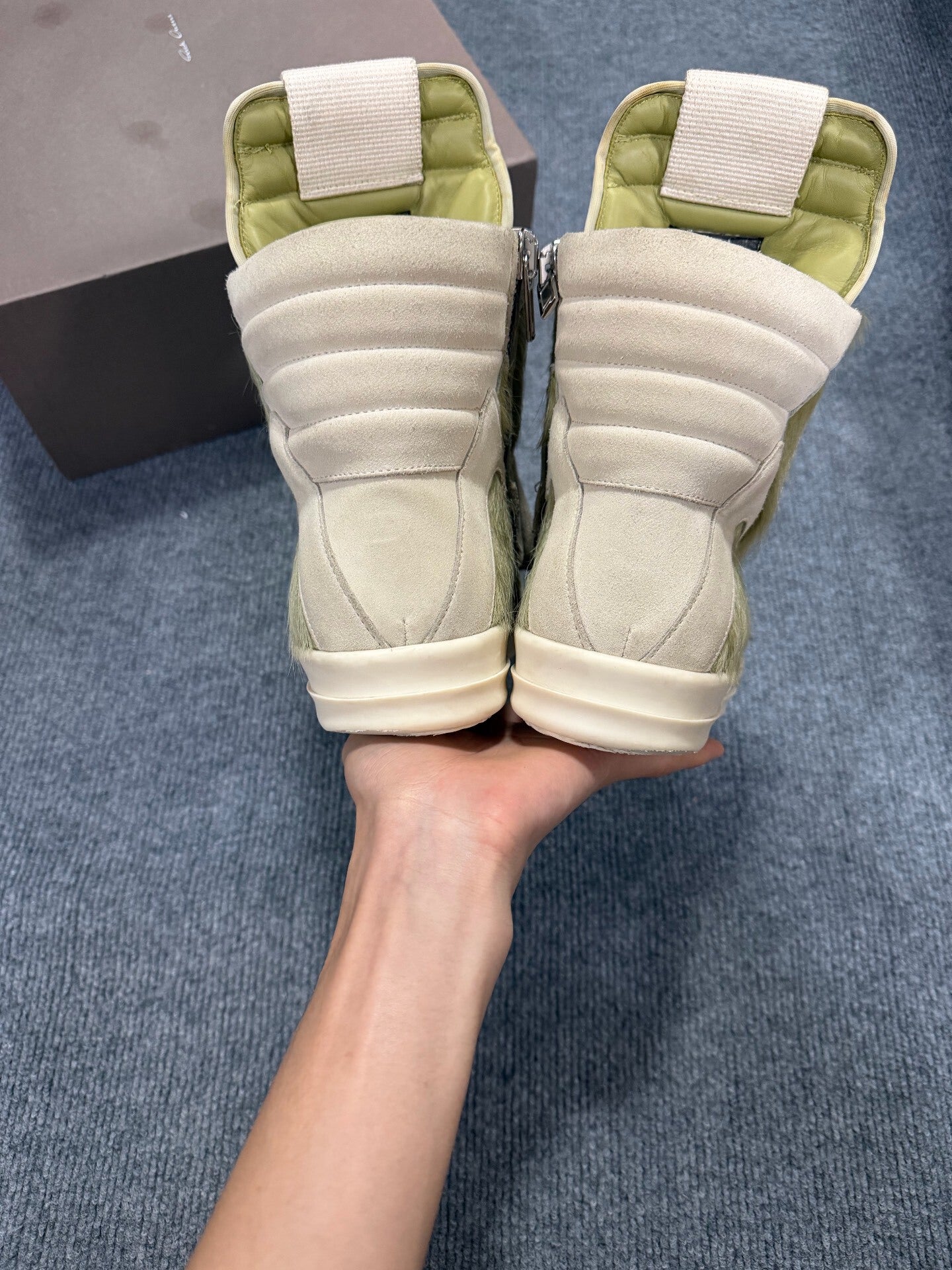 Rick Owens "Dirty Acid" Green Horsehair Geobasket