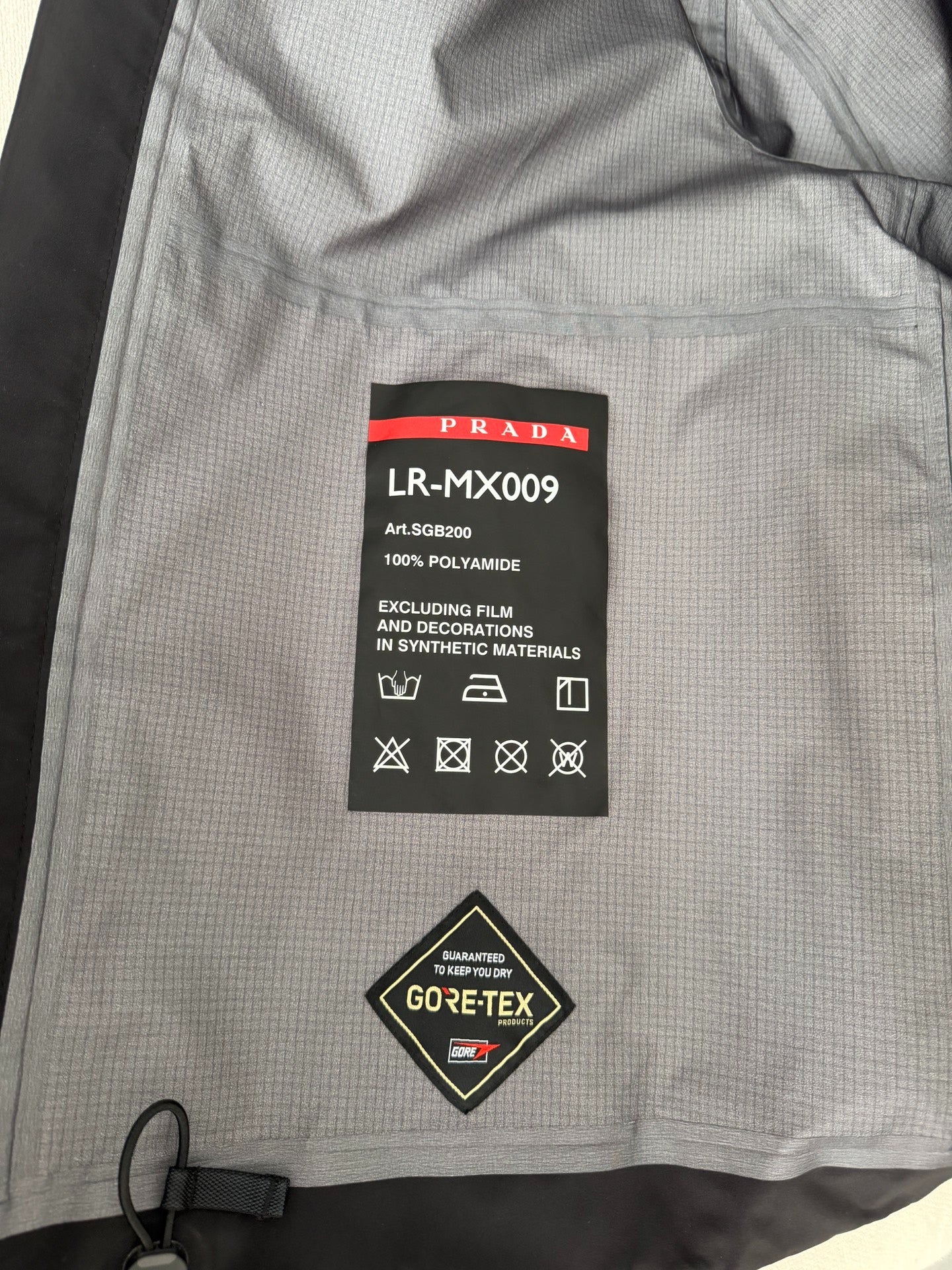 Prada Linea Rossa AW19 Black Gore-Tex Technical Jacket