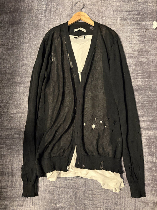 Number (N)ine SS02 Distressed Knit Cardigan