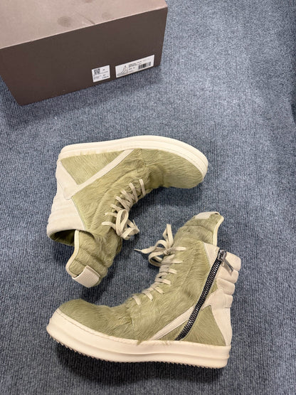 Rick Owens "Dirty Acid" Green Horsehair Geobasket