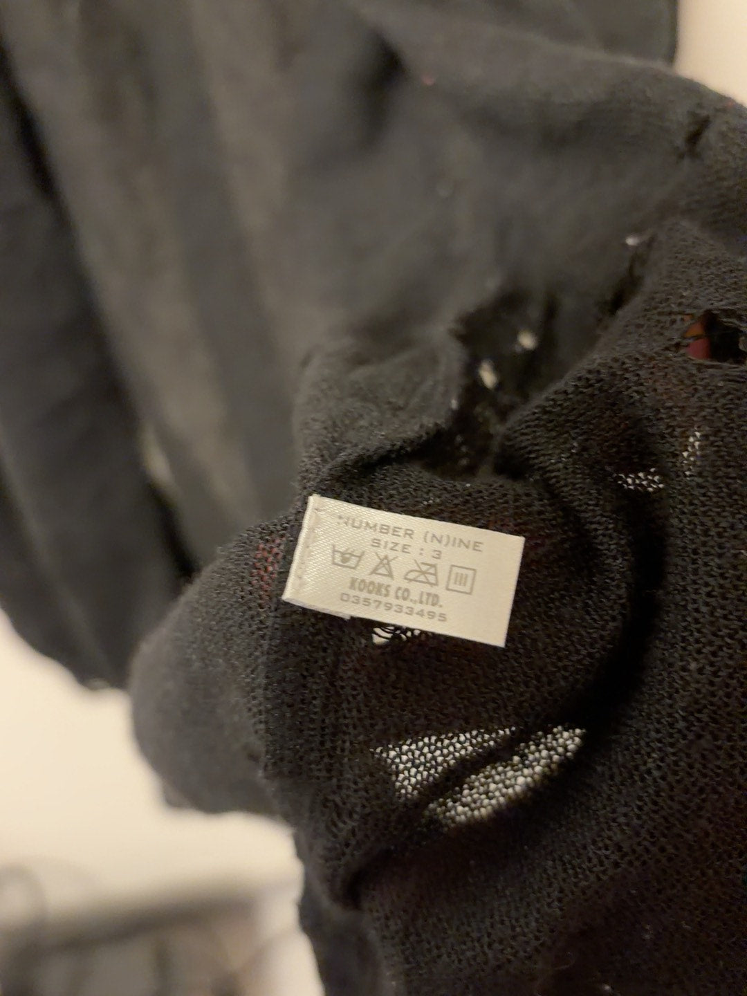 Number (N)ine SS02 Distressed Knit Cardigan