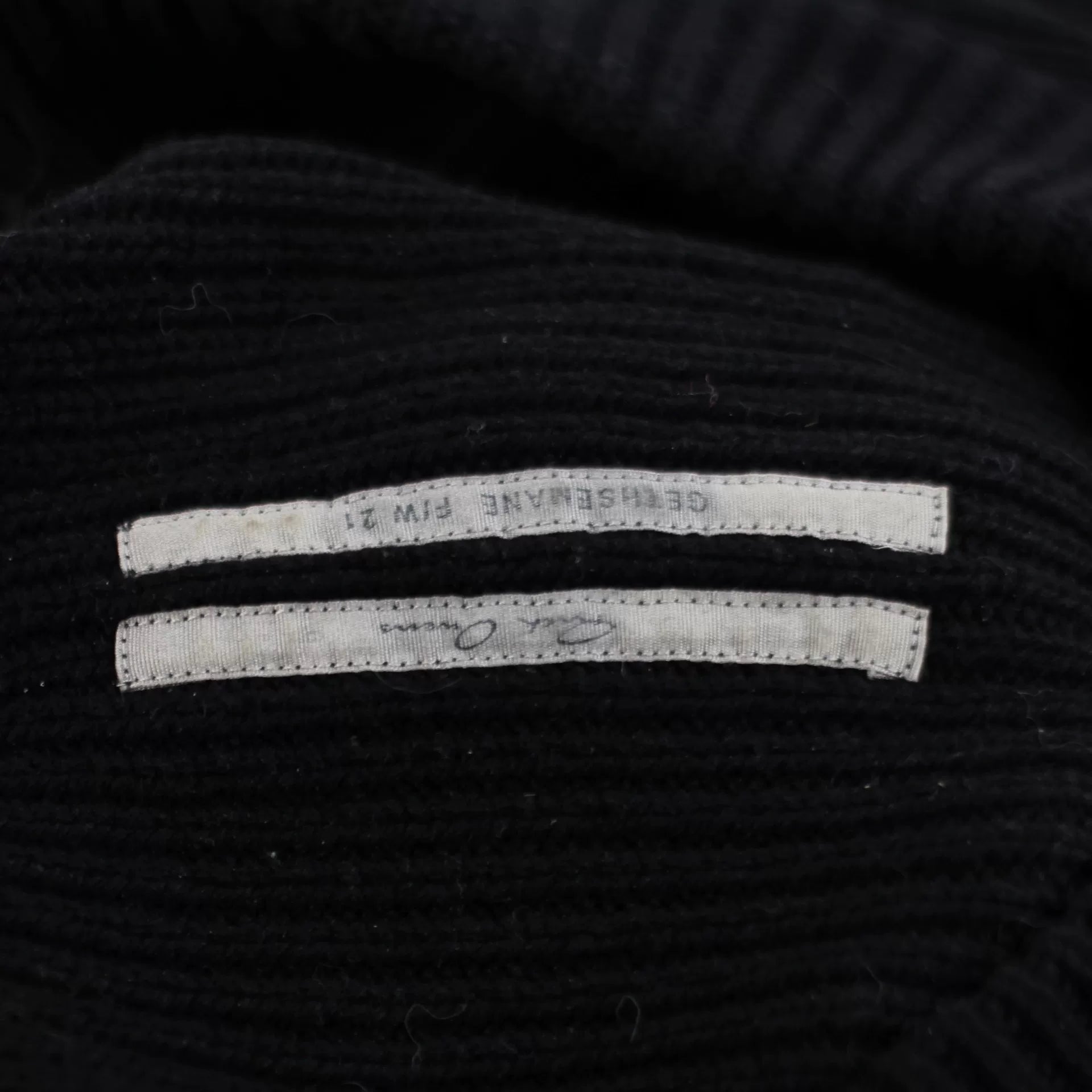 Rick Owens Mainline Wool "Banana" Ribbed Layering Knit