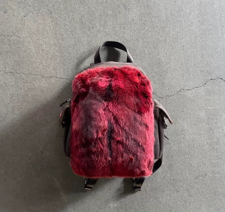 Prada Sport AW1999 Archival Red Fur Backpack