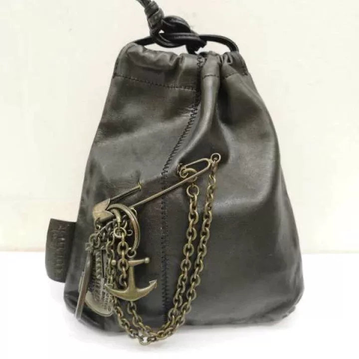 Vintage Jean Paul Gaultier 1990s Safety Pin Leather Pouch