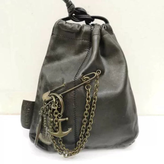 Vintage Jean Paul Gaultier 1990s Safety Pin Leather Pouch