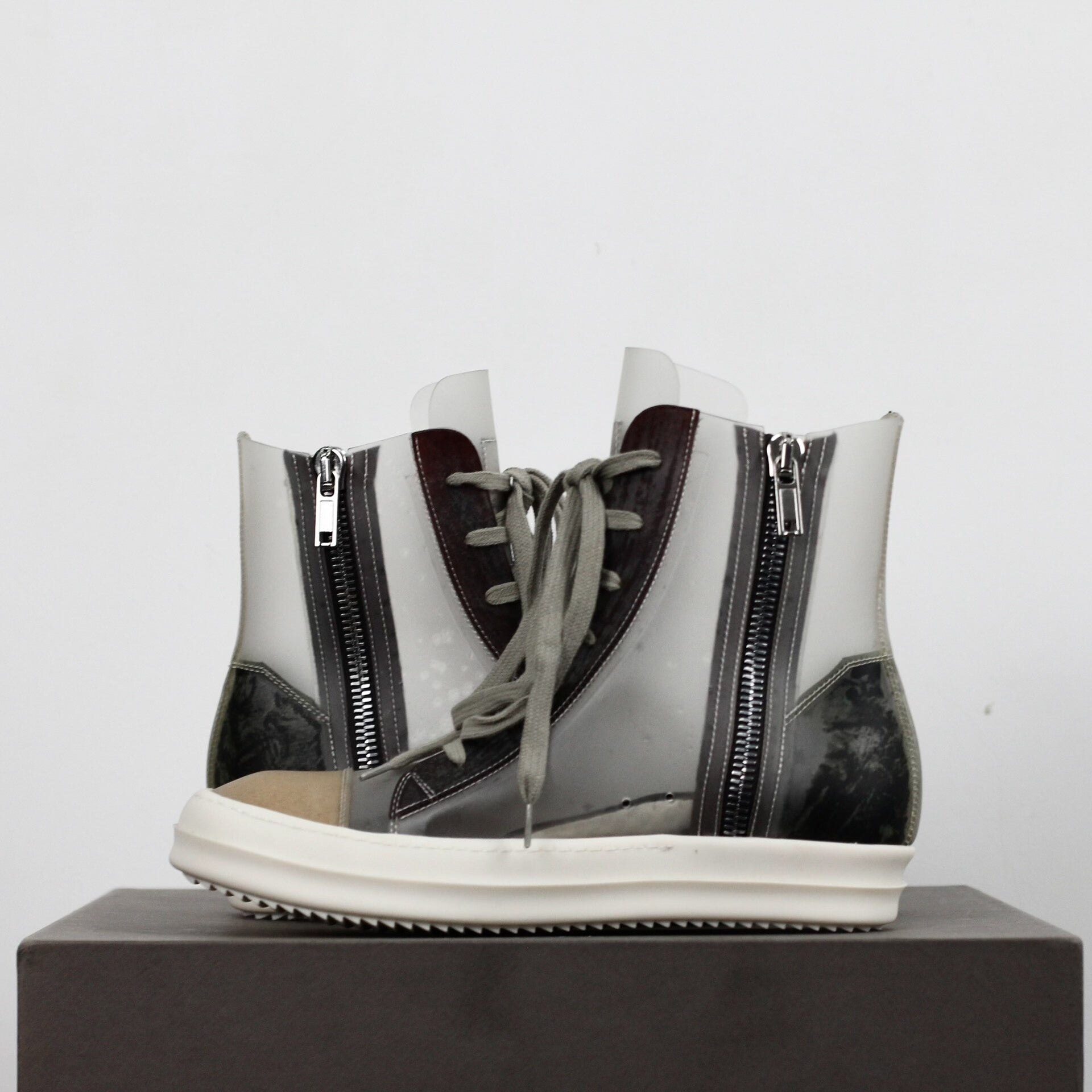 Rick Owens Translucent PVC "Ramones" High-Top Sneakers