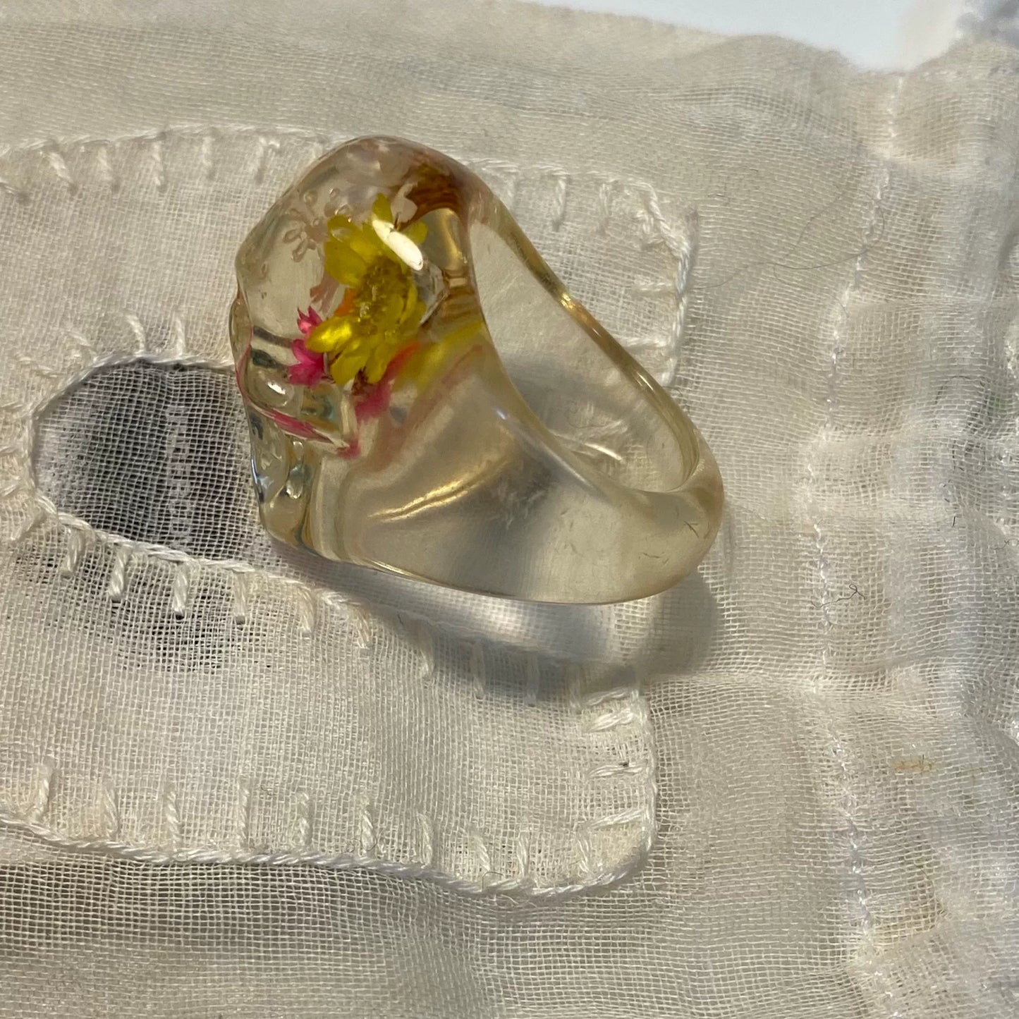 Undercover AW04 "But Beautiful" Floral Skull Resin Ring
