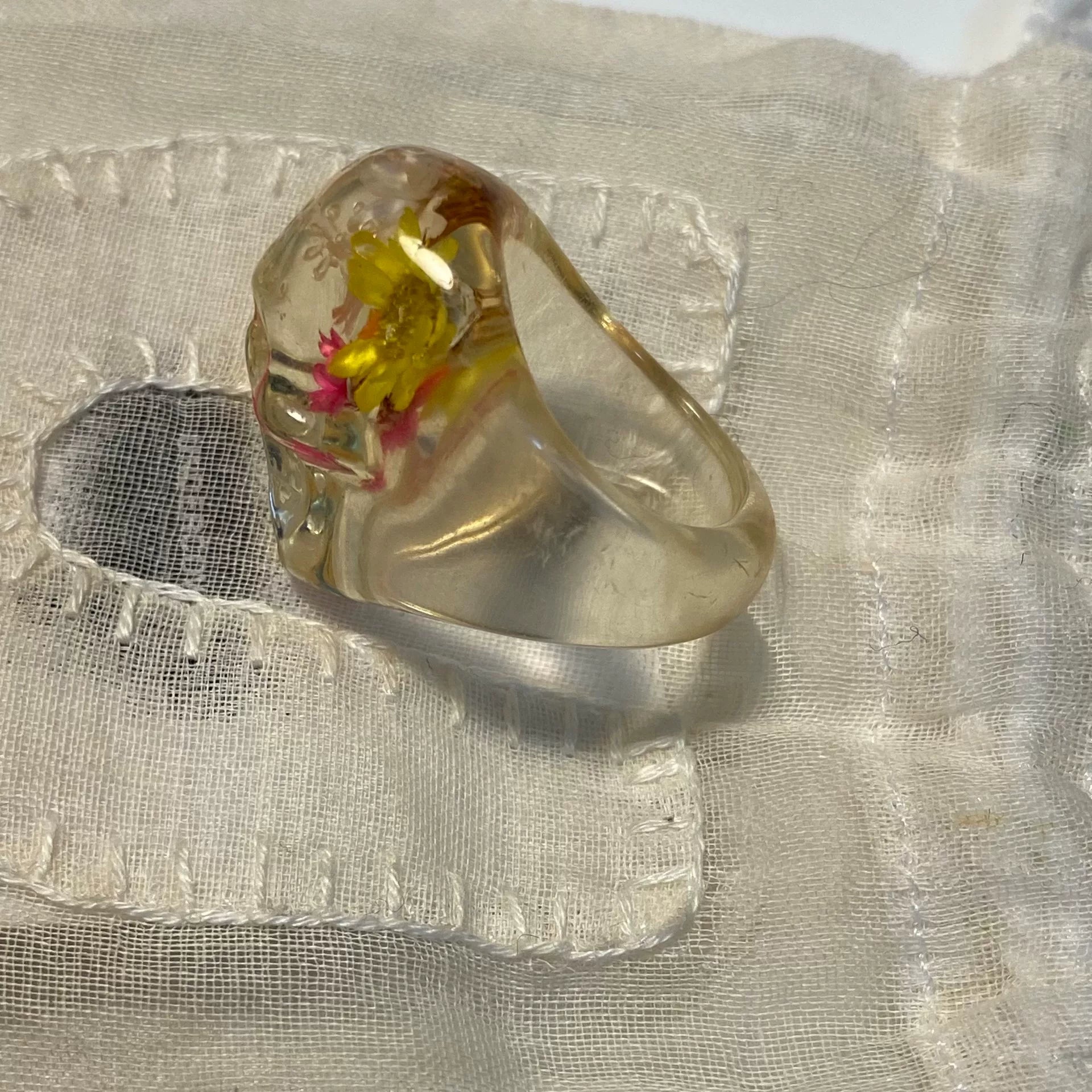 Undercover AW04 "But Beautiful" Floral Skull Resin Ring