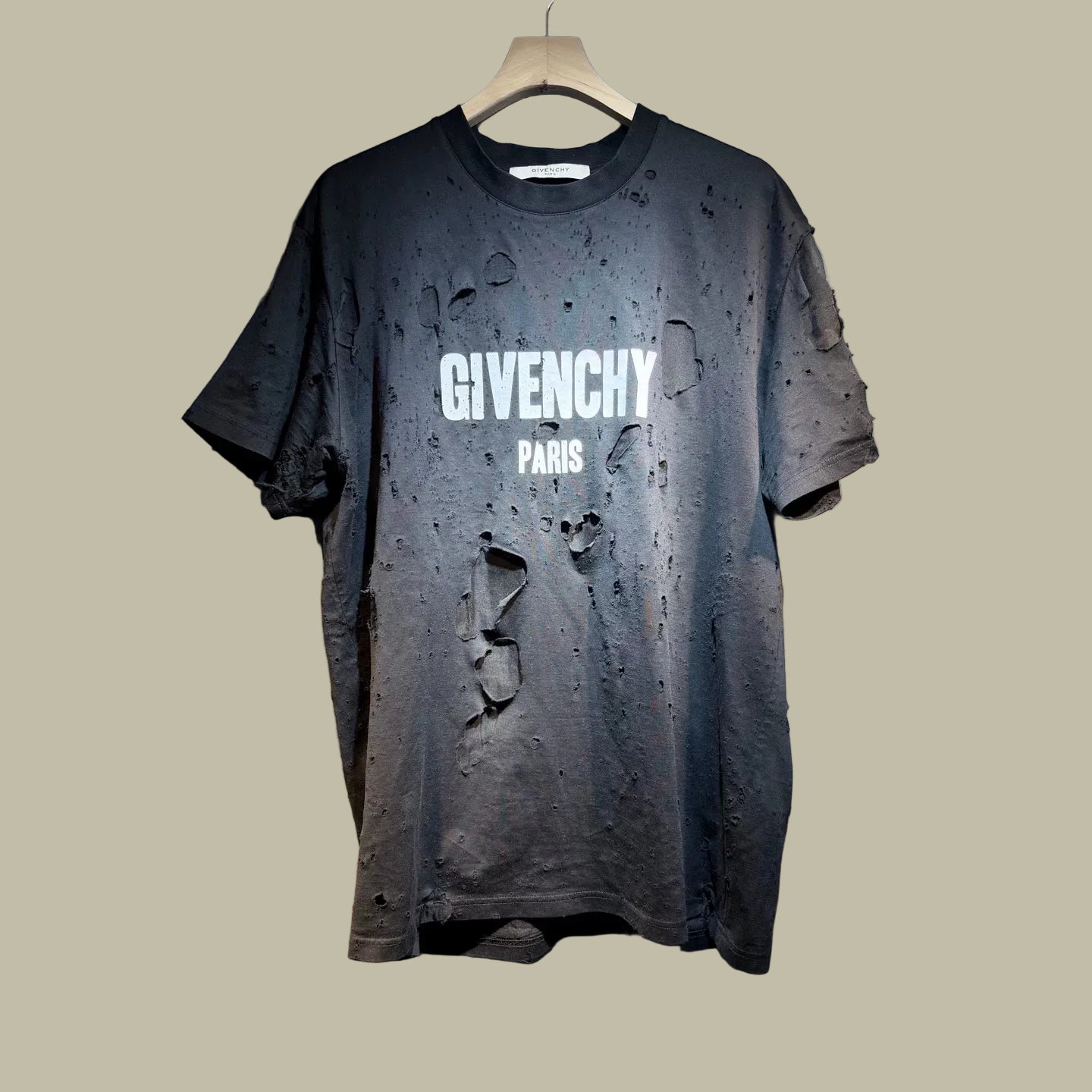 Givenchy Logo-Print Distressed Cotton T-Shirt  size S