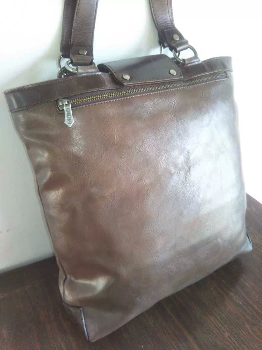Vintage Jean Paul Gaultier "Bullet" Clasp Leather Tote