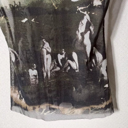 Vintage Jean Paul Gaultier Femme "Classical Bathers" Mesh Turtleneck