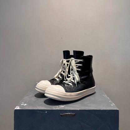 Rick Owens Mainline Calfskin Leather "Ramones" High-Top Sneakers
