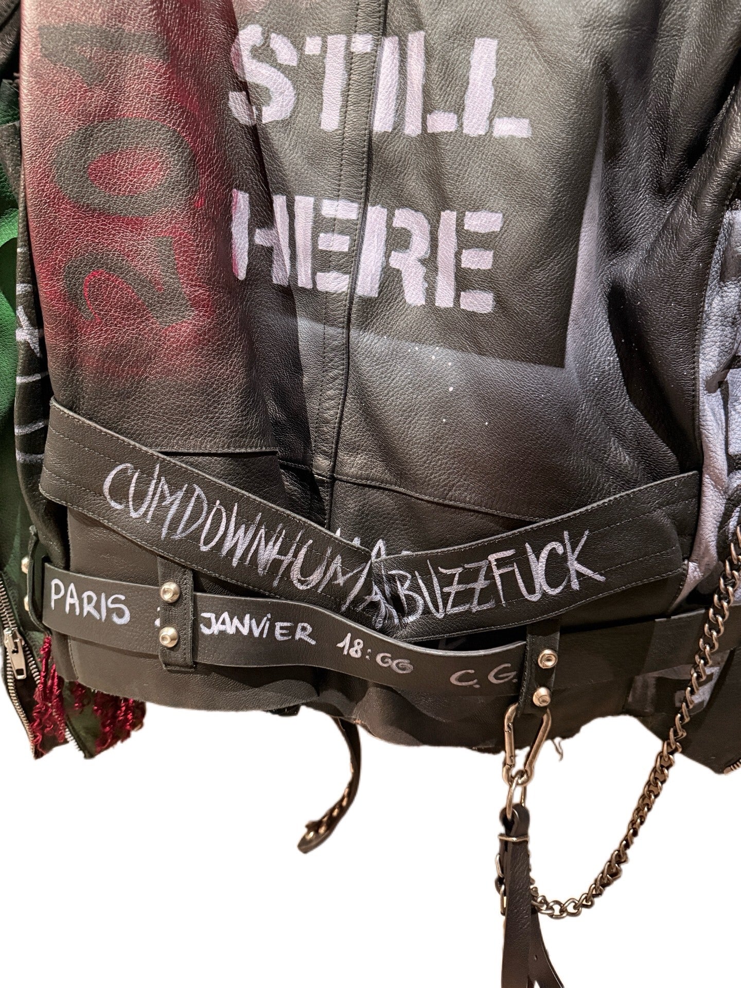 Vetements FW18 "Punk Customised" Hand-Painted Perfecto Leather Jacket