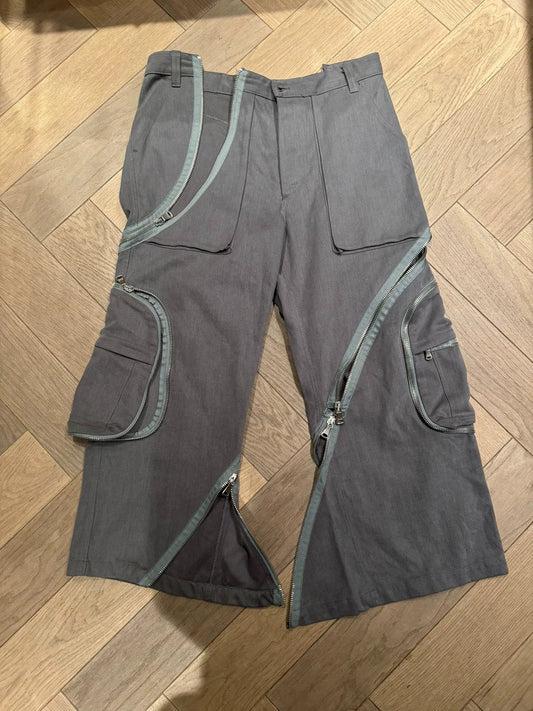 Dolce & Gabbana AW03 "Spiral Zipper" Flared Cargo Pants