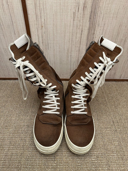 Rick Owens Mainline "Cargobasket" High-Top Sneakers (Brown)