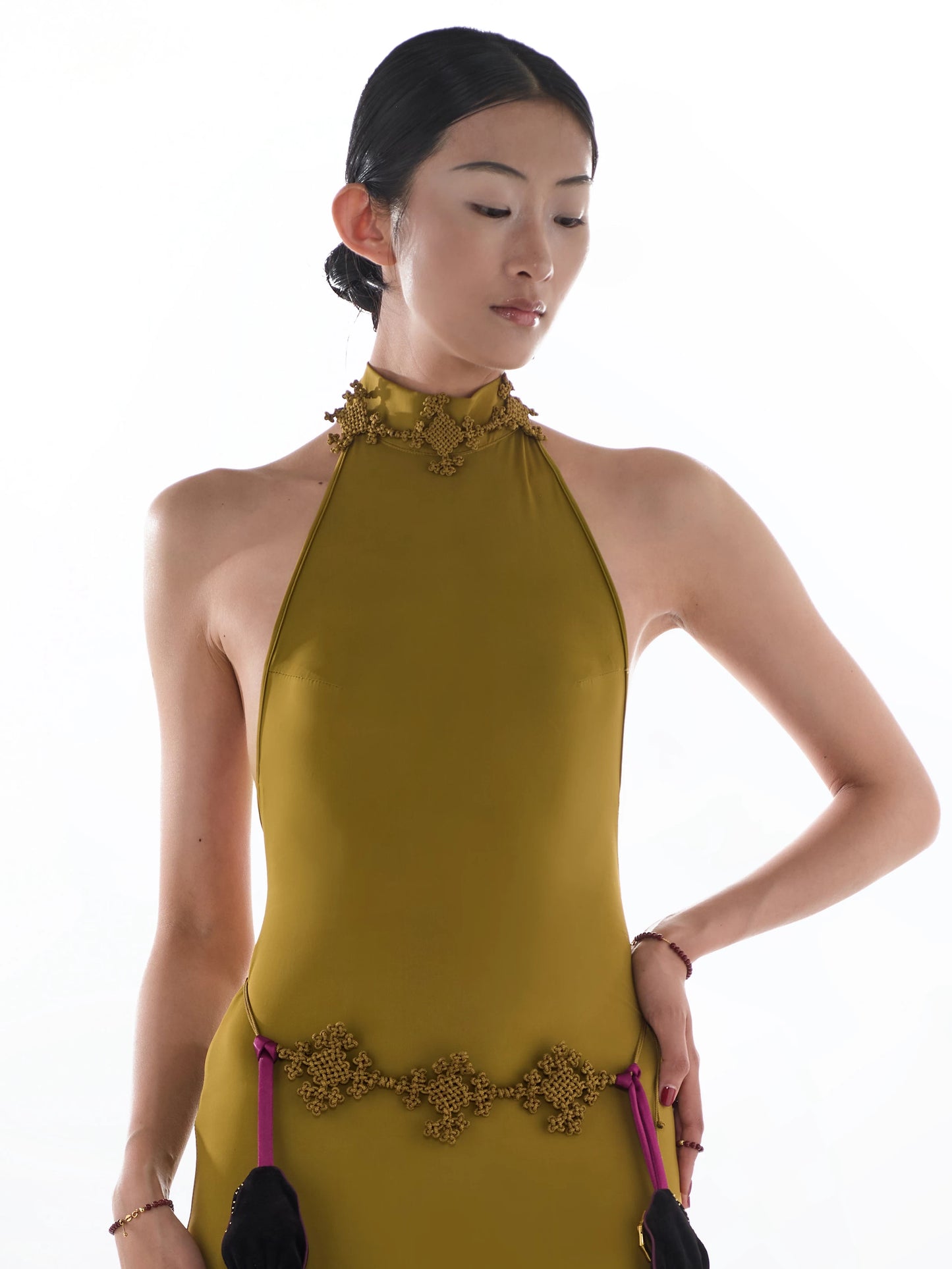 JIFF CONTOUR "Golden Jade" Hand-Knotted Xiuyan Jade Waist Chain