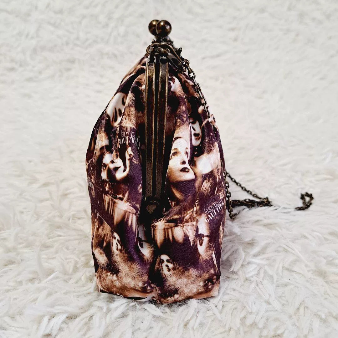 Vintage Jean Paul Gaultier Sepia Portrait Kiss-Lock Clutch