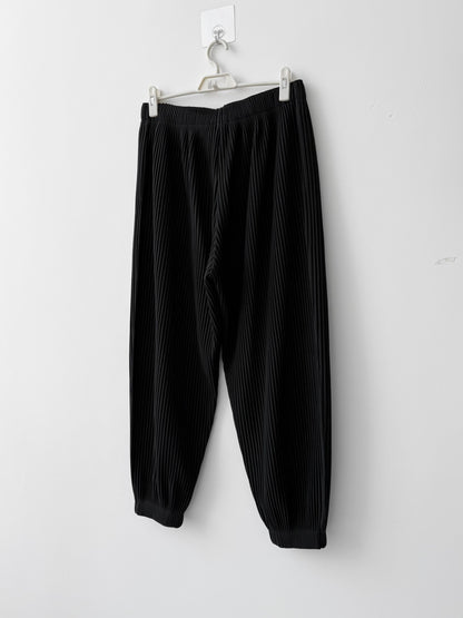 Homme Plissé Issey Miyake Pleated Lantern Trousers  Black