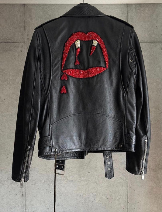 Saint Laurent Paris SS14 "Blood Luster" Embroidered Biker Jacket