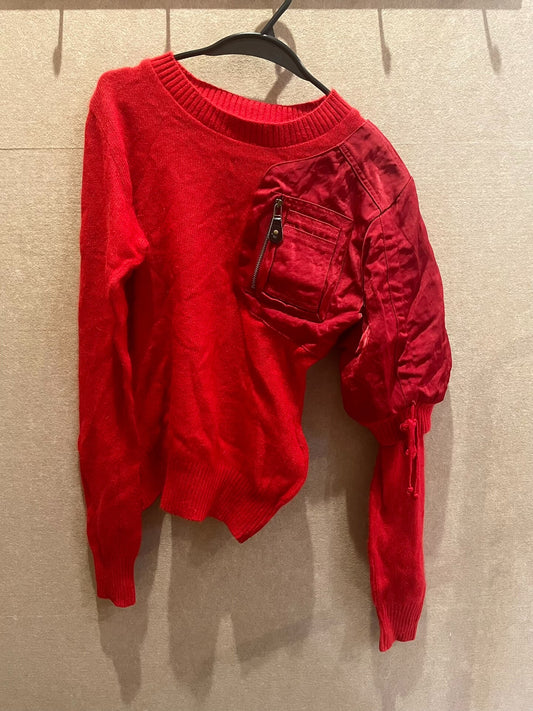 20471120 by Masahiro Nakagawa Archival Deconstructed Mixed-Media Sweater