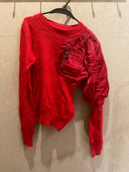 20471120 by Masahiro Nakagawa Archival Deconstructed Mixed-Media Sweater