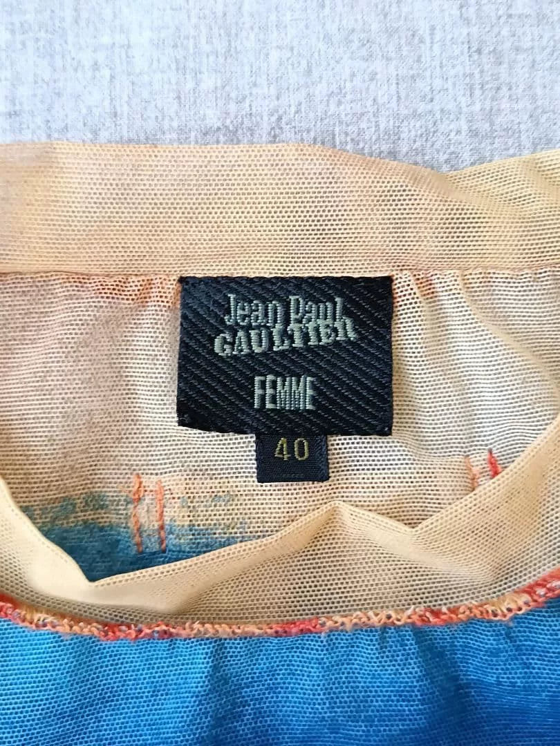 Vintage Jean Paul Gaultier FEMME Mount Fuji & Crane Mesh Top