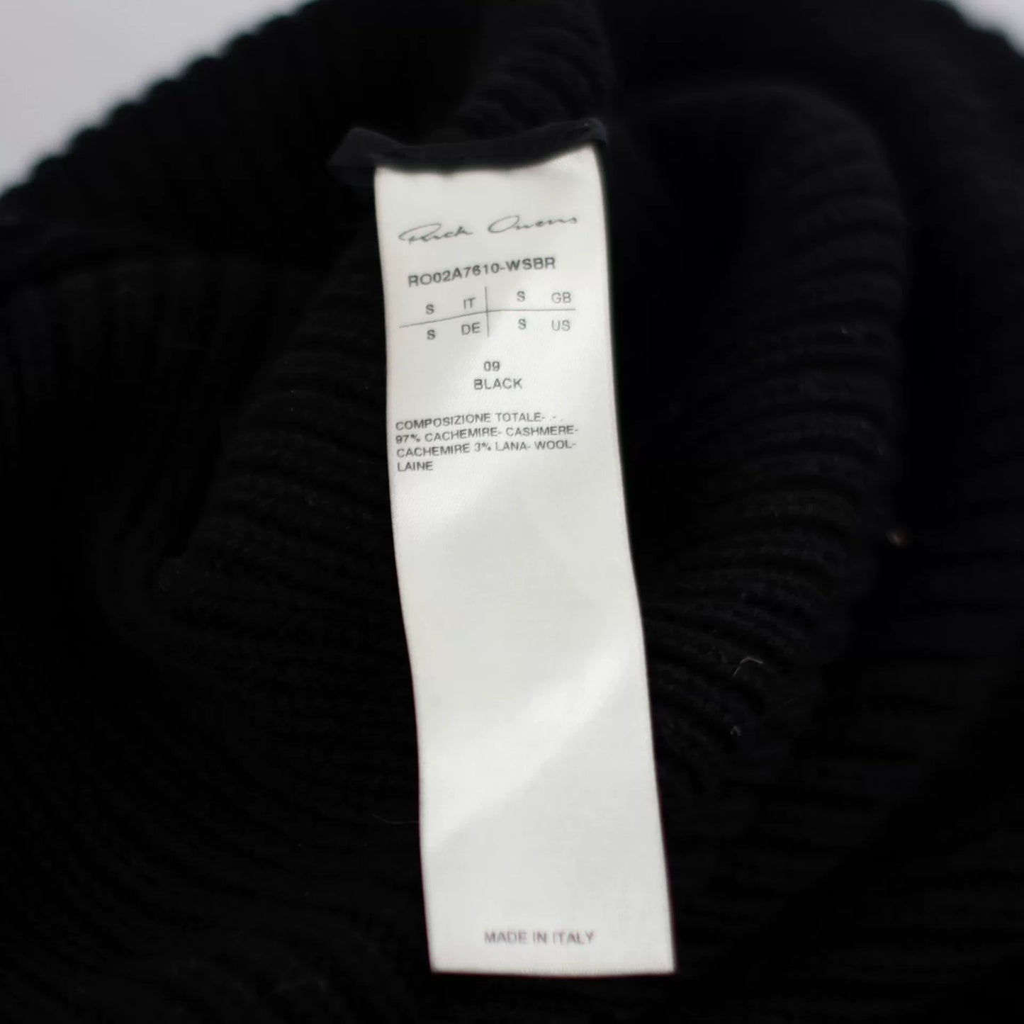 Rick Owens Mainline Wool "Banana" Ribbed Layering Knit